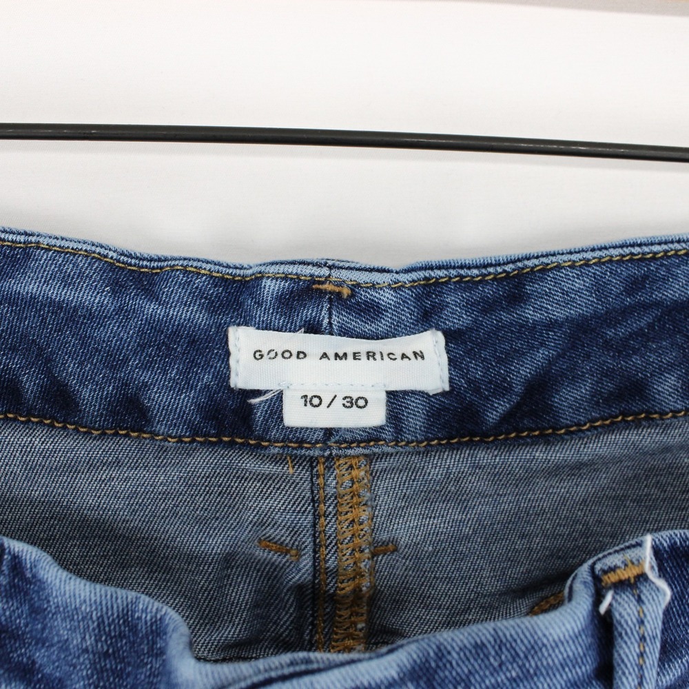 Good American Good Legs Flare Jeans Womens 10 Blue High Rise Stretch Denim - Picture 10 of 11